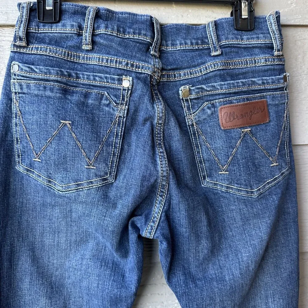 Wrangler Retro Slim Boot Jeans Mens 29x30 Blue Denim Cowboy Western Fit Rodeo